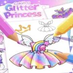 Princess Coloring Glitter For Girl