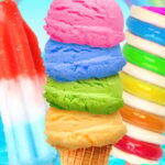 Rainbow Ice Cream And Popsicles