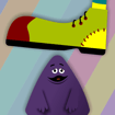 Grimace vs Giant Clown Shoes